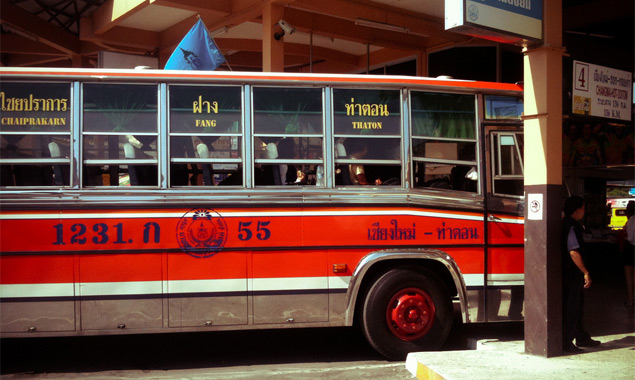 The bus from Chiang Mai to Chiang Dao